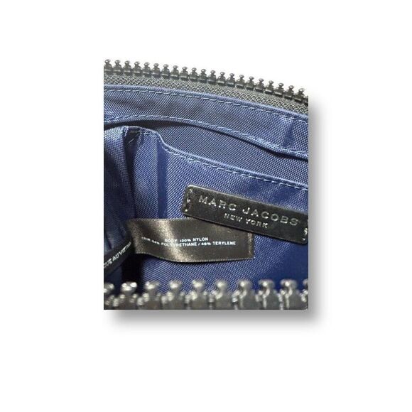 Marc Jacobs Blue Nylon Leather-Trimmed Crossbody Bag Adjustable Strap Pockets - Picture 12 of 15